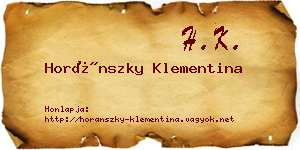 Horánszky Klementina névjegykártya